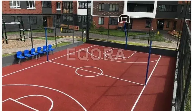 Бесшовное покрытие из резиновой крошки для баскетбольной площадки в Серпухове